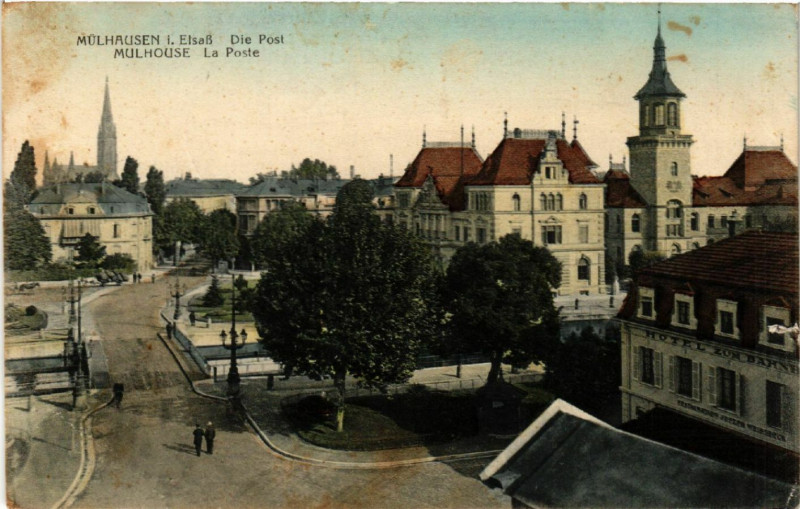 Carte postale ancienne Mulhausen - Die Post