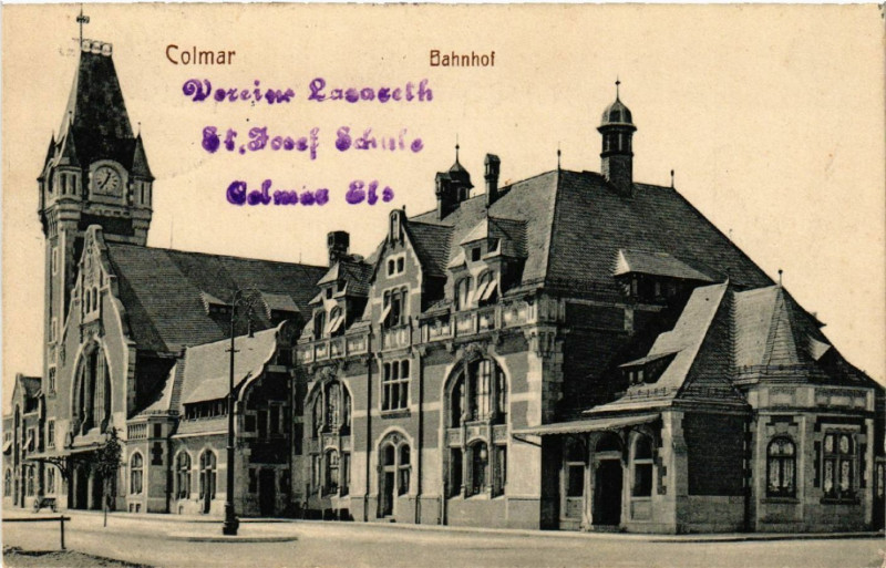 Carte postale ancienne Colmar - Bahnhof à Colmar