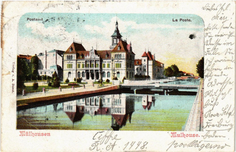 Carte postale ancienne Mulhausen - La Poste