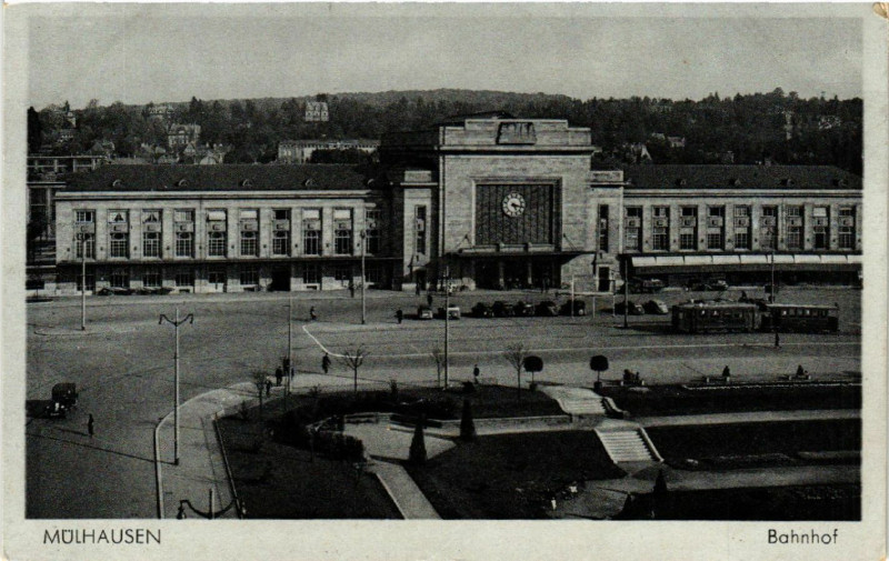 Carte postale ancienne Mulhausen - Bahnhof