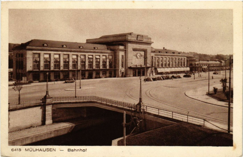 Carte postale ancienne Mulhausen - Bahnhof