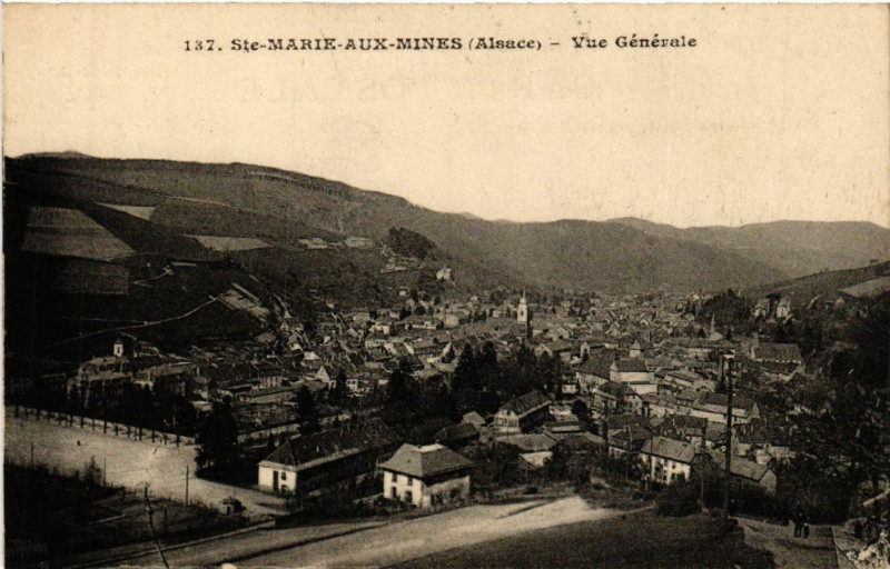 Carte postale ancienne Sainte-Marie-aux-Mines (Alsace) - Vue Générale à Sainte-Marie-aux-Mines