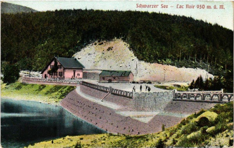 Carte postale ancienne Schwarzer See - Lac Noir 950 m ü. M.