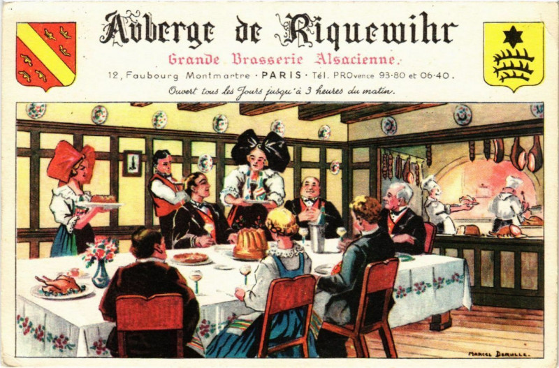 Carte postale ancienne Riquewihr - Auberge de Riquewihr - Grande Basserie Alsacienne à Riquewihr