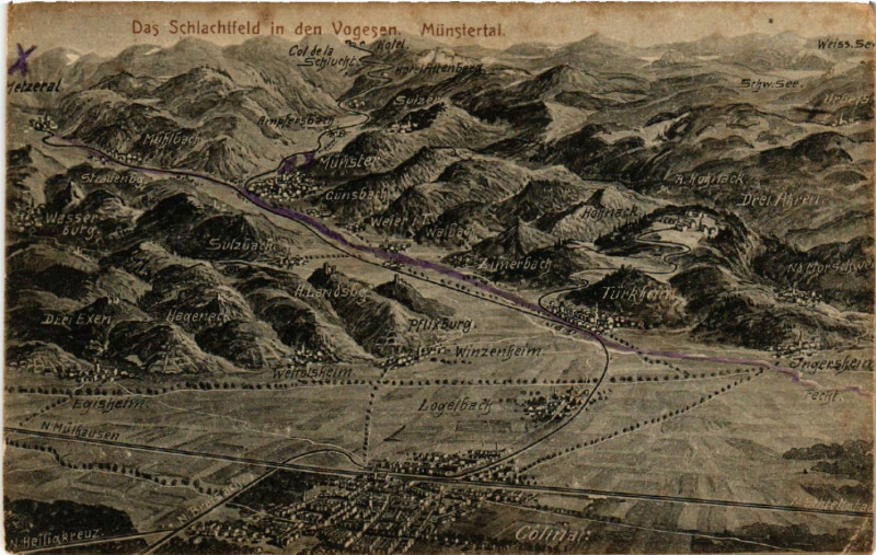 Carte postale ancienne Das Schlachtfeld in den Vogesen