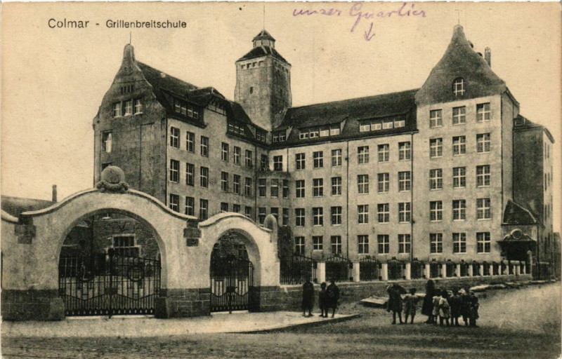 Carte postale ancienne Colmar - Grillenbreitschule à Colmar