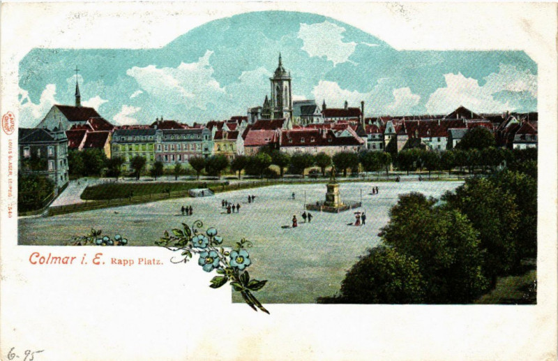 Carte postale ancienne Colmar i. Els. - Rapp Platz à Colmar