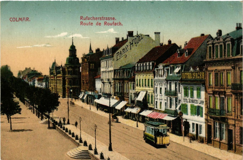 Carte postale ancienne Colmar - RUFACHerstrasse à Colmar
