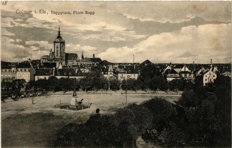 Carte postale ancienne Colmar i. Els. - Rappplatz à Colmar