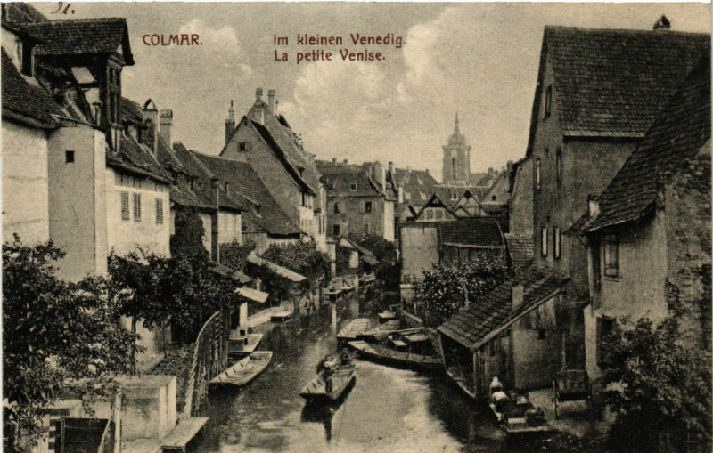 Carte postale ancienne Colmar - Im kleinen Venedig à Colmar