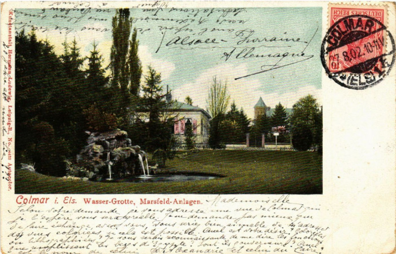 Carte postale ancienne Colmar i. Els. - Wasser-Grotte à Colmar