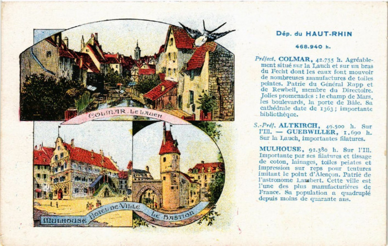 Carte postale ancienne Dep du Haut-Rhin