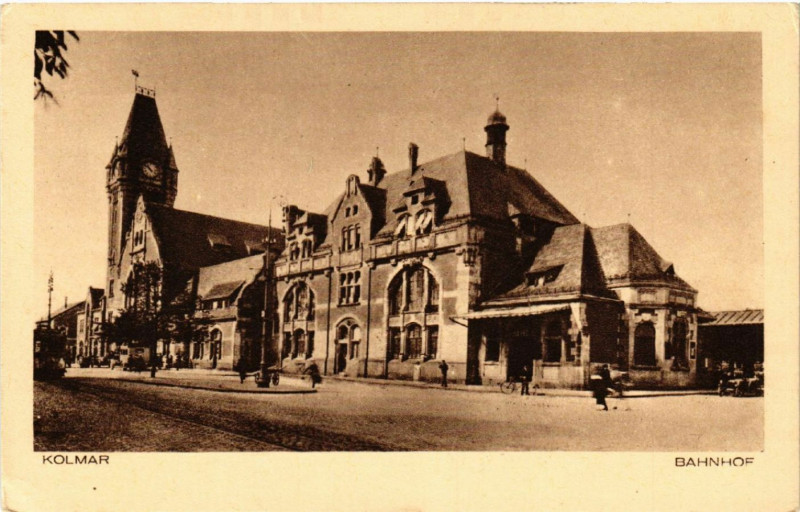 Carte postale ancienne Kolmar - Bahnhof