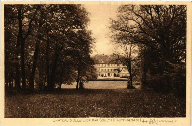 Carte postale ancienne Chateau d'Ollwiller par Soultz à Willer