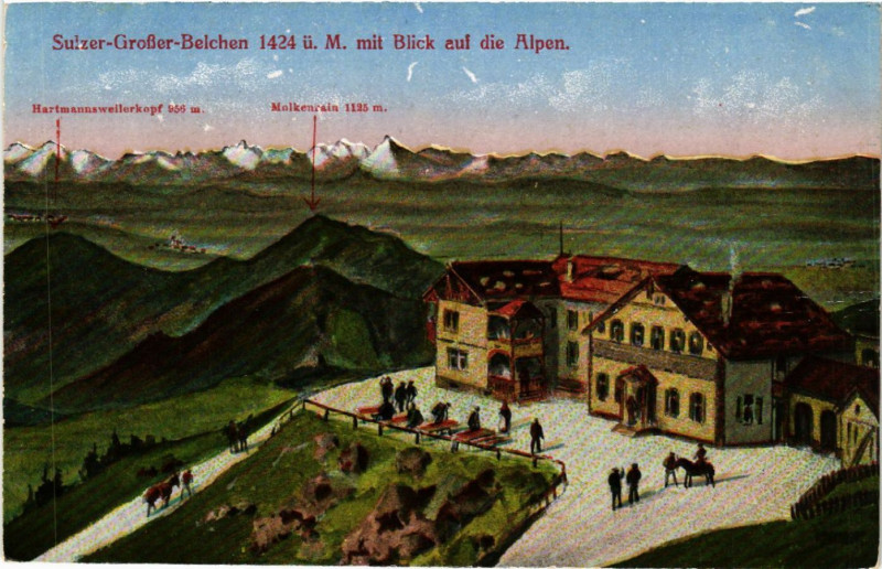 Carte postale ancienne Sulzer Grossen Belchen mit Blick auf die Alpen
