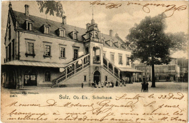 Carte postale ancienne Sulz - Schulhaus