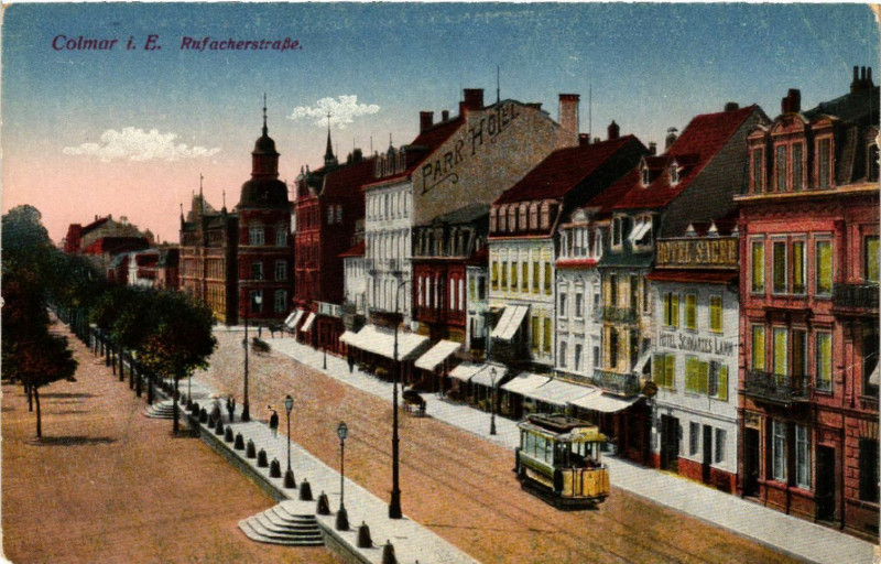 Carte postale ancienne Colmar i. E. - RUFACHerstrasse à Colmar
