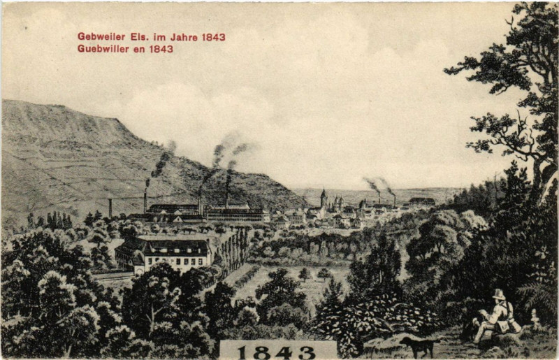 Carte postale ancienne Gebweiler Els. im Jahre 1843
