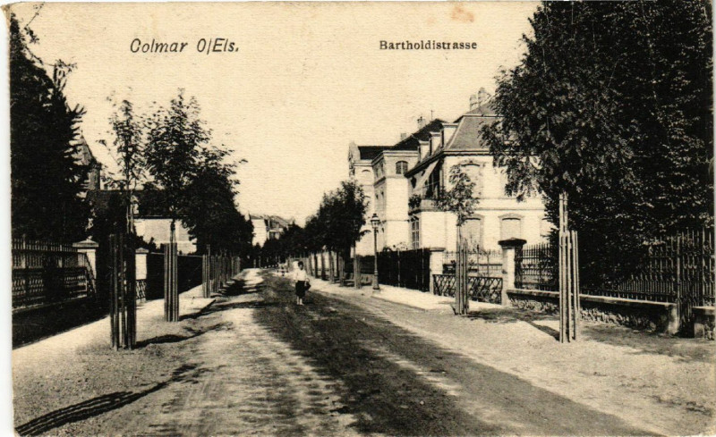 Carte postale ancienne Colmar - Bartholdistrasse à Colmar