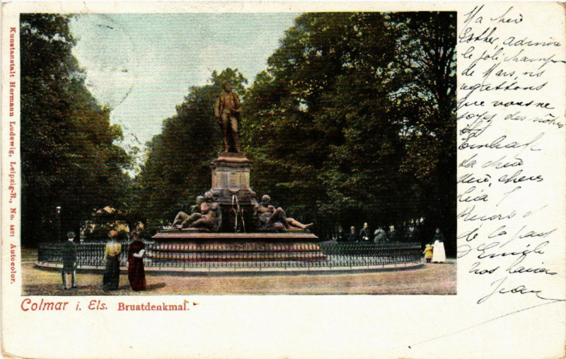Carte postale ancienne Colmar i. Els - BRUATdenkmal à Colmar