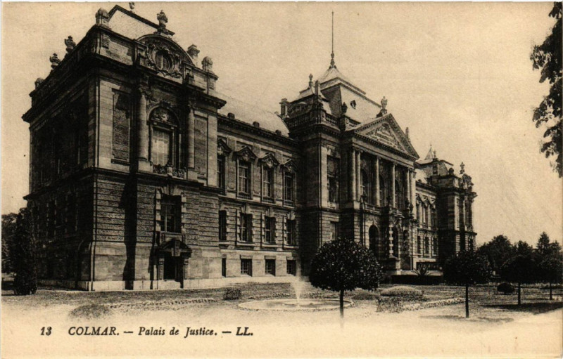 Carte postale ancienne Colmar - Palais de Justice à Colmar