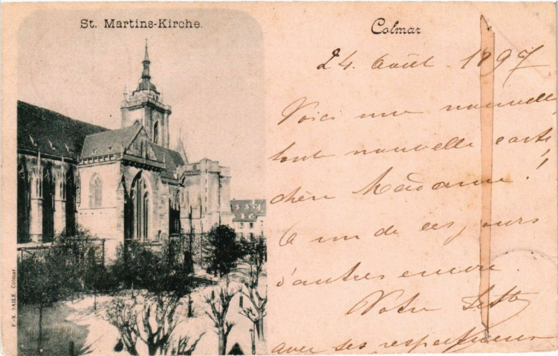 Carte postale ancienne Colmar - Saint-MARTINs Kirche à Colmar