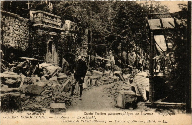 Carte postale ancienne Guerre Euopéenne - En Alsace - La Schlucht