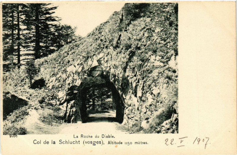 Carte postale ancienne La Roche du Diable - Col de la Schlucht