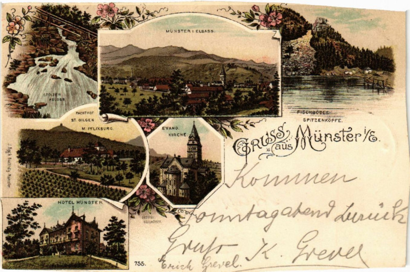 Carte postale ancienne Gruss aus Munster à Munster