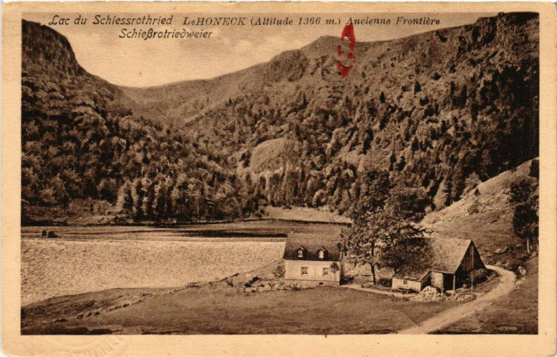 Carte postale ancienne Lac du SCHIESSROThried Le Hohneck - Ancienne Frontiere