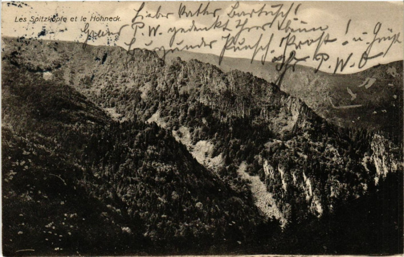 Carte postale ancienne Les Spitzkopfe et le Hohneck