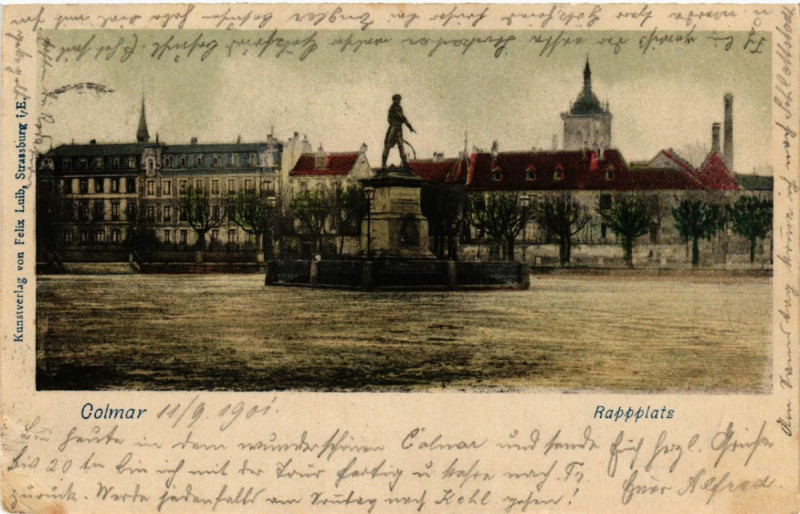 Carte postale ancienne Colmar - Rappplatz à Colmar