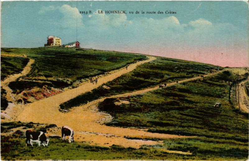 Carte postale ancienne Le Hohneck vu de la route des Cretes