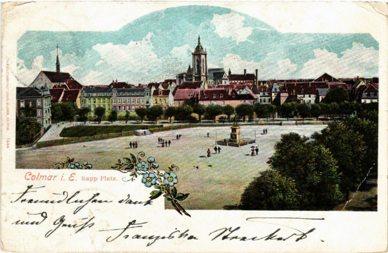 Carte postale ancienne Colmar i. E. - Rapp Platz à Colmar