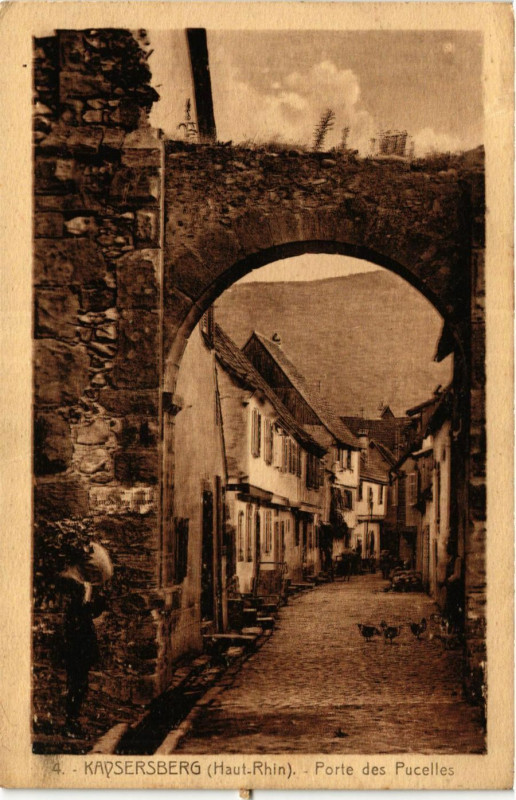 Carte postale ancienne Kaysersberg - Porte des Pucelles