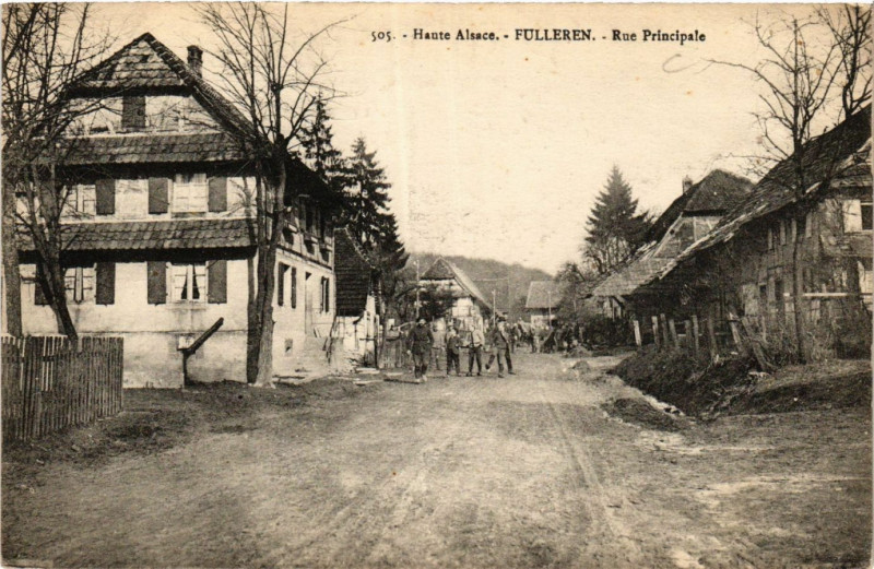 Carte postale ancienne Haute-Alsace - Fulleren - Rue Principale à Fulleren