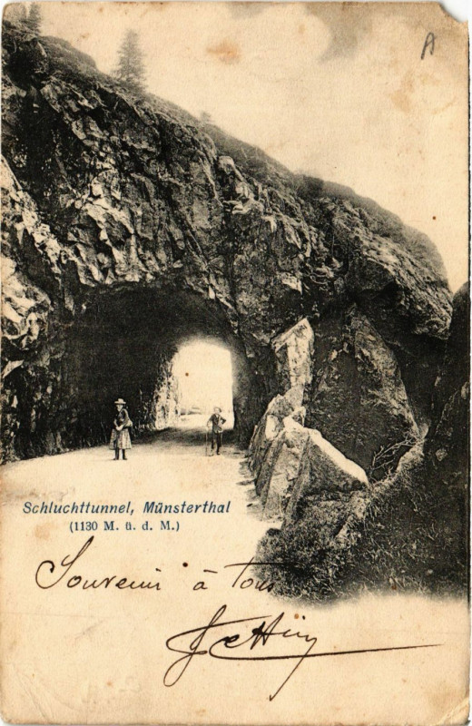 Carte postale ancienne Schluchtunnel - Munsterthal à Munster