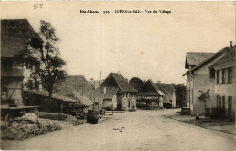 Carte postale ancienne Haute-Alsace - Soppe le Bas - Vue du Village à Soppe-le-Bas