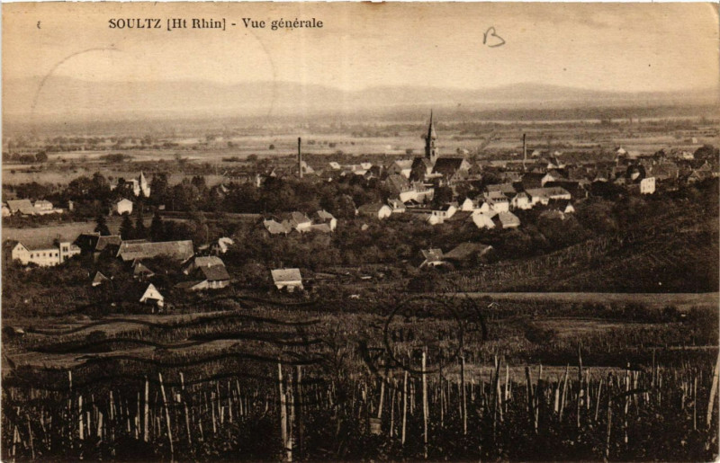 Carte postale ancienne Soultz - Vue générale