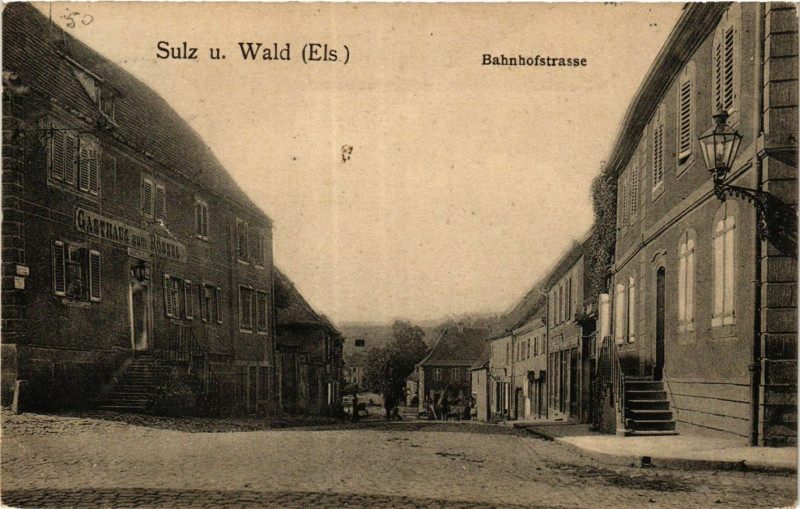 Carte postale ancienne Sulz u. Wald - Bahnhofstrasse