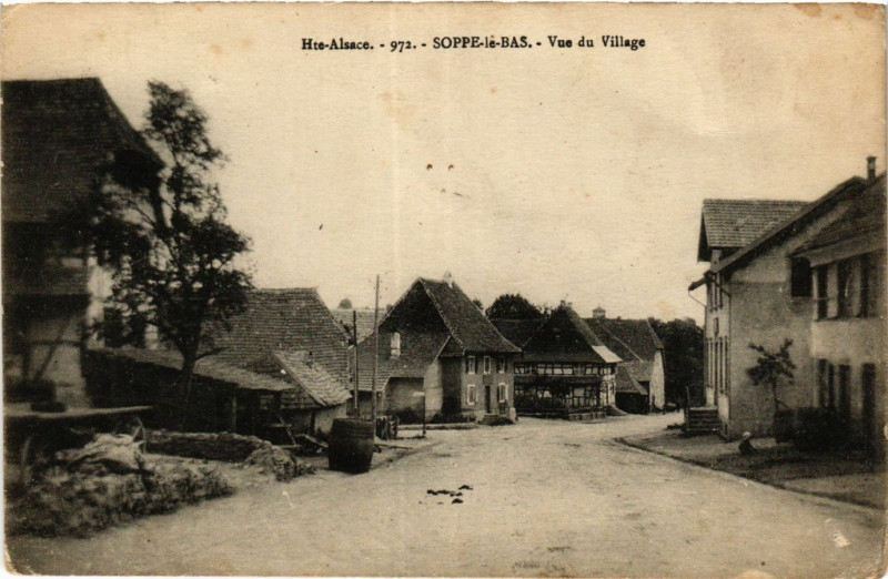 Carte postale ancienne Haute-Alsace - Soppe le Bas - Vue du Village à Soppe-le-Bas