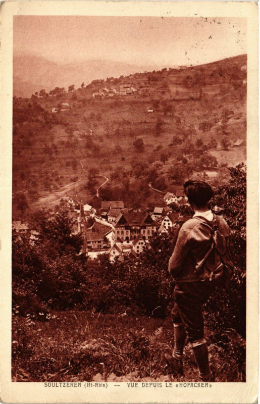Carte postale ancienne SOULTZeren - Vue depus le Hofacker à Soultzeren