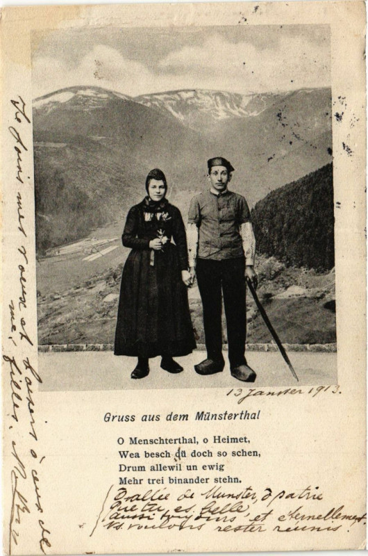 Carte postale ancienne Gruss aus dem Munsterthal à Munster
