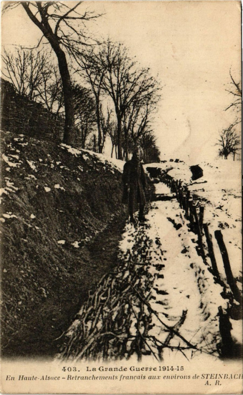 Carte postale ancienne Retranchements francais aux Env. de Steinbach à Steinbach