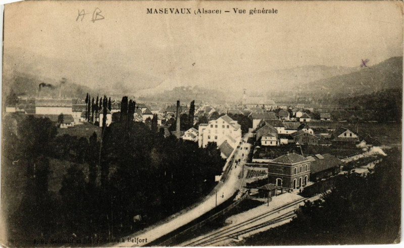 Carte postale ancienne Masevaux - Vue générale