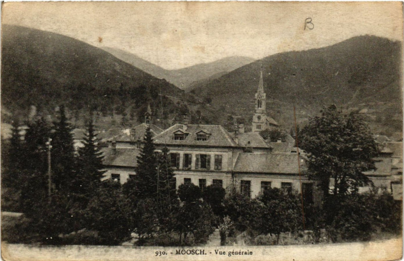 Carte postale ancienne Moosch - Vue générale à Moosch