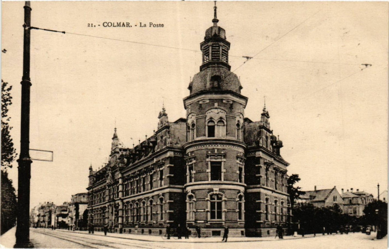 Carte postale ancienne Colmar - La Poste à Colmar