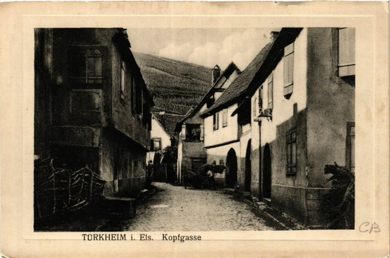Carte postale ancienne Turkheim i. Els. Kopfgasse