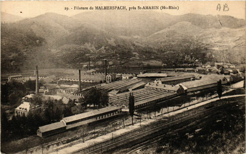 Carte postale ancienne Filature de Malmerspach pres Saint-Amarin à Malmerspach