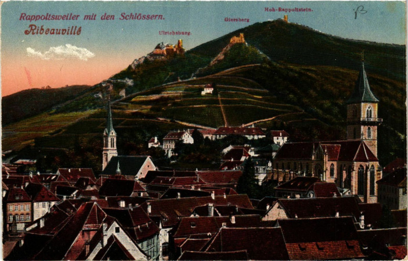 Carte postale ancienne Rappoltsweiler mit den Schlossern - Ribeauville à Ribeauvillé
